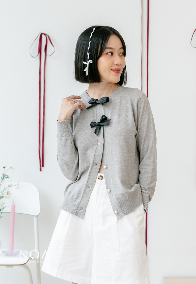 YORIKA Pearl Button Knitted Cardigan