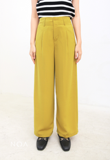 MITSUKO Highwaist Straight Pants - Green