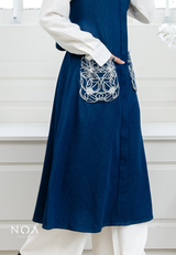 NOA X KUSUMANGGI - SHIZUKA Embroidery Pocket Sleeveless Midi Dress with Belt