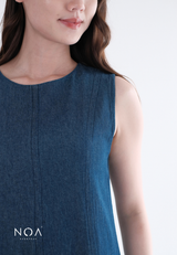 NAGIYA Denim Sleveeless Maxi Flared Dress