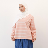 KIKU Striped Boxy Long Sleeve T-Shirt
