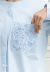 NOA X KUSUMANGGI - KEIKA Embroidery Pocket Long Sleeve Shirt