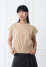 MICHIO Basic Sleeveless T-Shirt -Cream