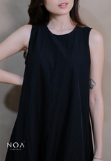 RINAMI Nylon Sleeveless Balloon High Low Dress