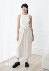 MARU Linen Cargo Skirt - Light Cream