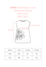NOA X KUSUMANGGI - AMIRE Embroidery A-Line Sleevelees Blouse