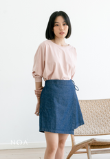 AERI Linen Bow Tie Skort - Denim