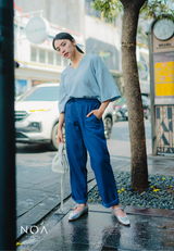 ROKU V Neck Blouse - Blue