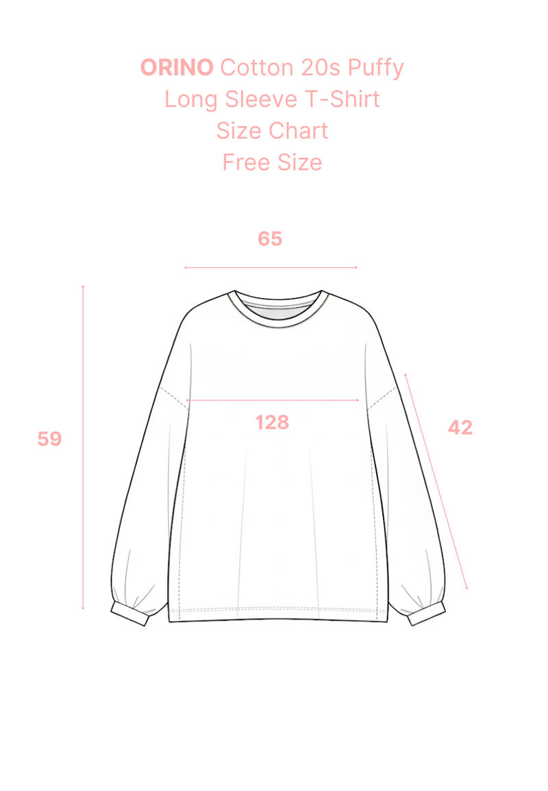 ORINO Cotton 20s Puffy Long Sleeve T-Shirt