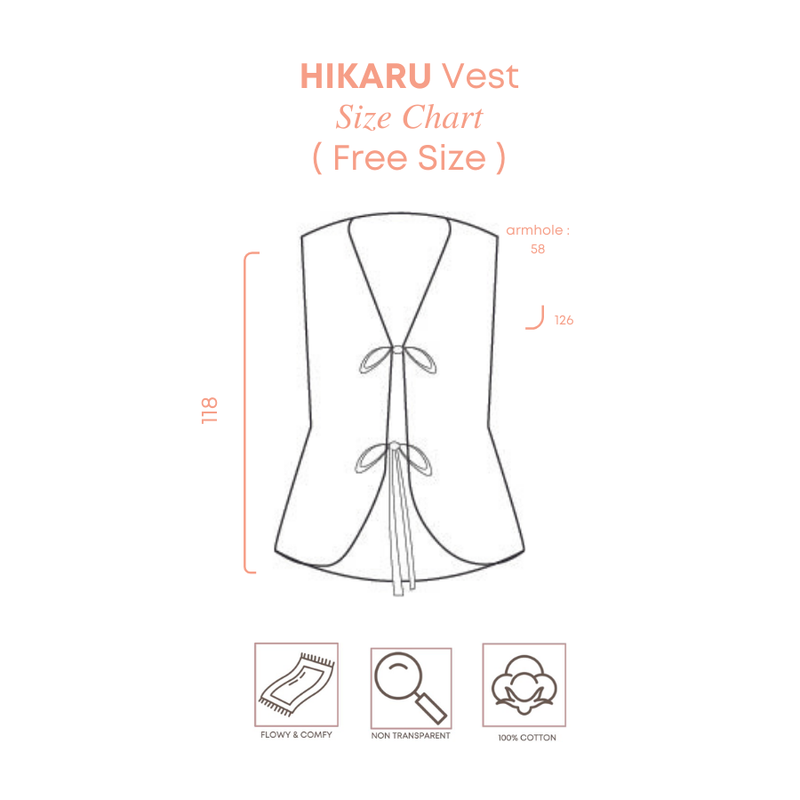 HIKARU Ribbon Vest - Light Cream