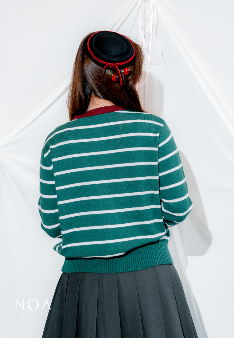 UME Basic Stripes Knitted Cardigan