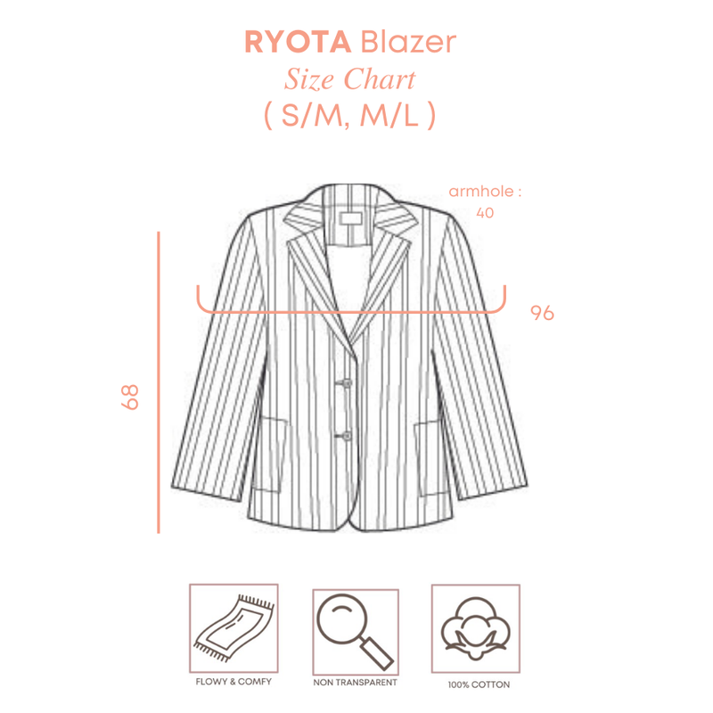 NOA STUDIO - RYOTA Stripes Linen Blazer - Denim