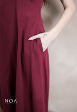 MIKA Cotton Sleeveless Flare Maxi Dress