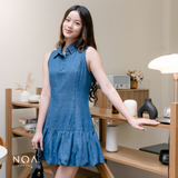 JINZU Denim Balloon Mini Sleeveless Dress