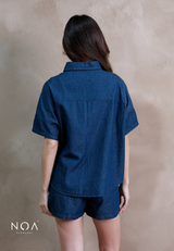 JINZU Denim Oversized Short Sleeve Shirt