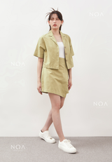 AERI Linen Boxy Basic Shirt - Light Green