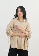 RIZUKA Back Drawstring Long Sleeve Shirt