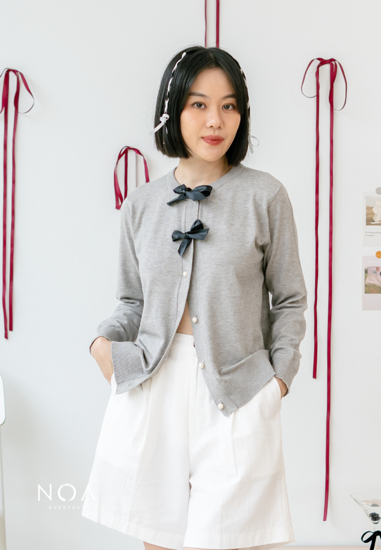 YORIKA Pearl Button Knitted Cardigan