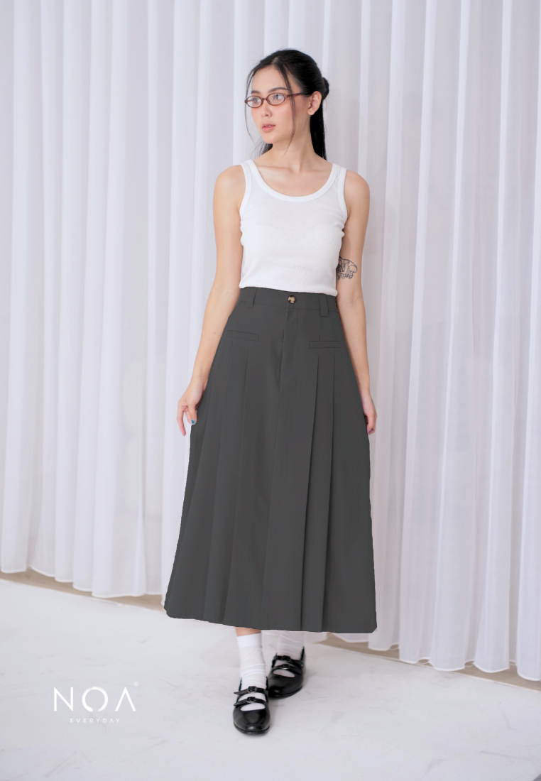 ARISA H-Line Maxi Skirt - Grey