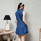 JINZU Denim Balloon Mini Sleeveless Dress