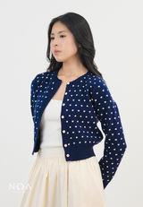AYUNA Knitted Dots LS Cardigan