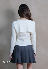 KAINA Knitted Collar Long Sleeve Blouse