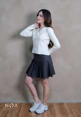 KAINA Knitted Collar Long Sleeve Blouse