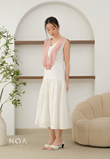 KEINA Basic Linen Sleeveless Midi Dress with Inner