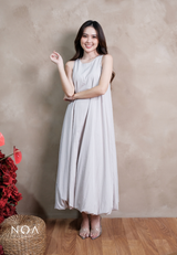 AYURI Nylon Sleeveless Balloon Maxi Dress
