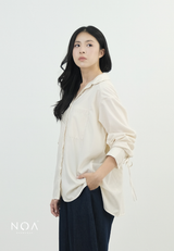 RIZUKA Back Drawstring Long Sleeve Shirt