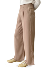 MITSUKO Highwaist Straight Pants - Brown