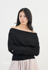 MINASE Rayon Off Shoulder T-Shirt
