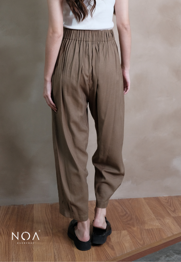 ICHIKA Basic Linen Balloon Ankle Pants