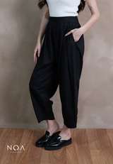 ICHIKA Basic Linen Balloon Ankle Pants