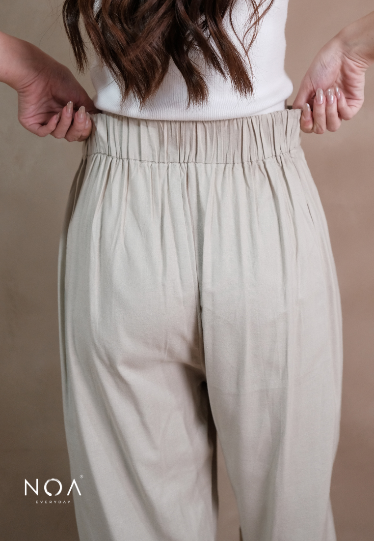 ICHIKA Basic Linen Balloon Ankle Pants
