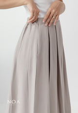 ARISA Pleated Midi Skirt - Cream