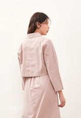 HIKARU Ribbon Long Sleeve Blazer - Dusty Pink