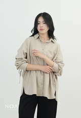 RIZUKA Back Drawstring Long Sleeve Shirt