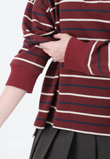 KASHI Striped Rugby Long Sleeve T-Shirt