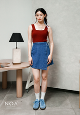 AERI Linen Bow Tie Skort