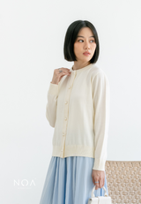 YORIKA Pearl Button Knitted Cardigan