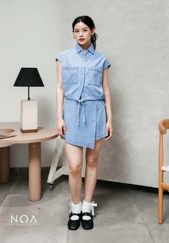 AERI Linen Bow Tie Skort