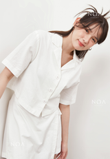 AERI Linen Boxy Basic Shirt - White