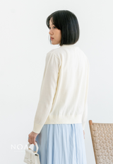 YORIKA Pearl Button Knitted Cardigan