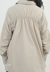 RIZUKA Back Drawstring Long Sleeve Shirt