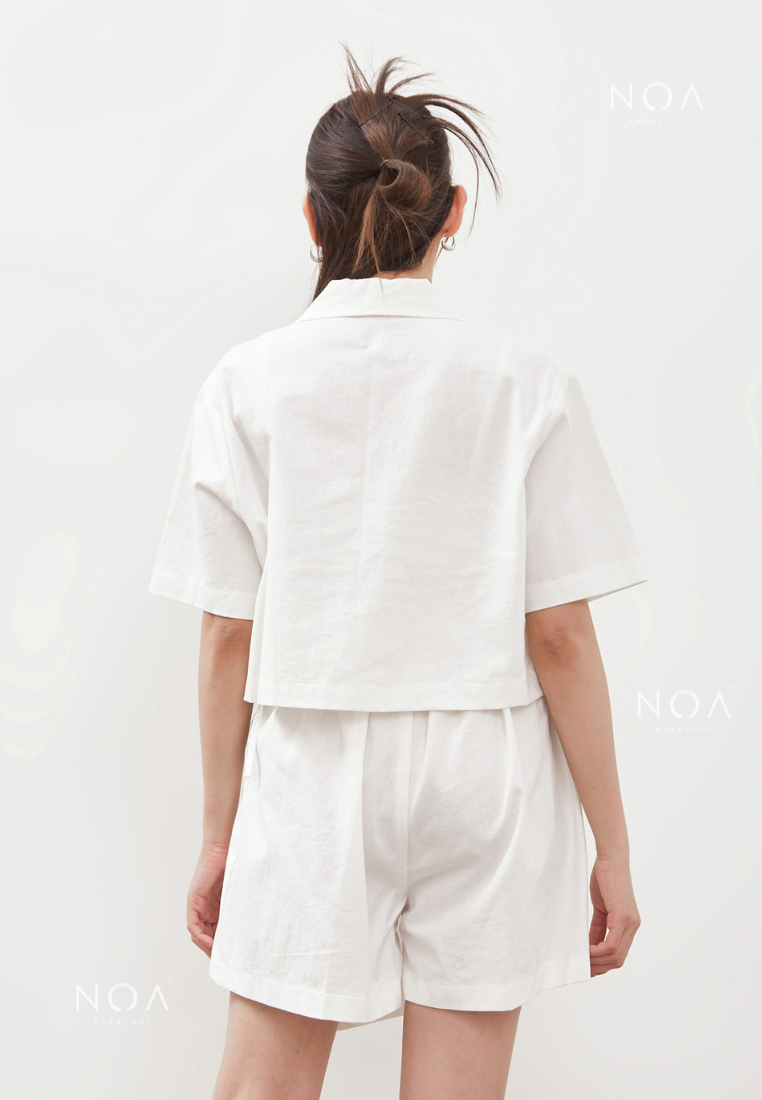 AERI Linen Boxy Basic Shirt - White