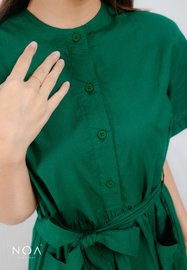 HIDETA Pocket Midi Dress - Green
