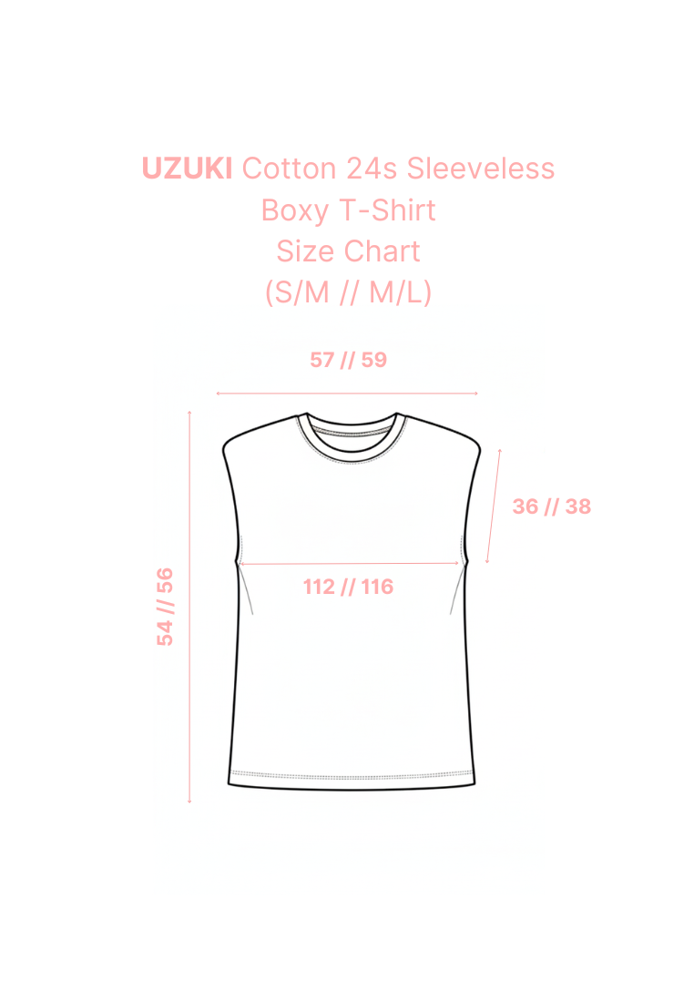 UZUKI Cotton 24s Sleeveless Boxy T-Shirt