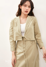 HIKARU Ribbon Long Sleeve Blazer - Light Green