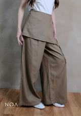 ICHIKA Linen Wrap Long Pants